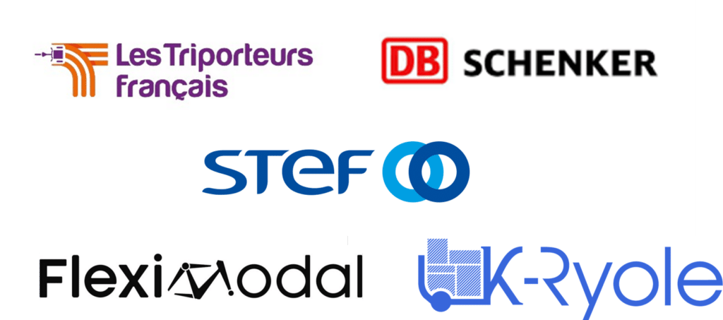 logo Les Triporteurs Français, DB SCHENKER, STEF, FlexiModal, K-Ryole