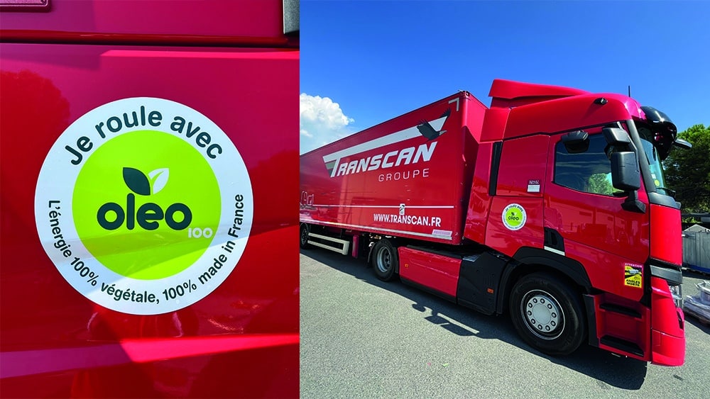 camion du groupe Transcan roulant à l'Oléo100