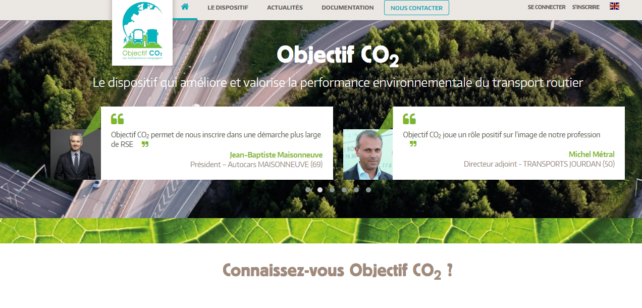 capture d'écran du site Internet ObjectifCO2.fr