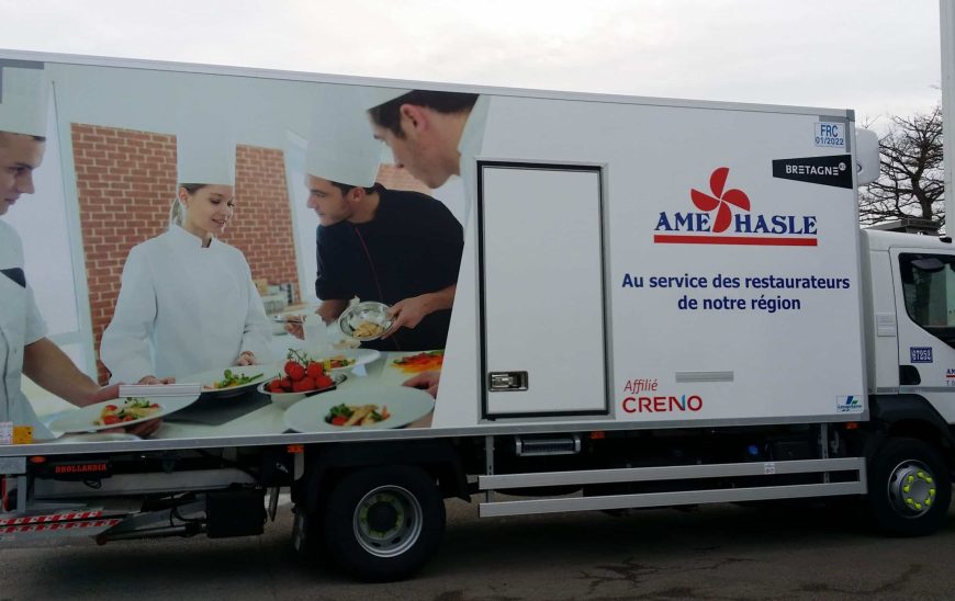 camion AME HASLE, baseline au service des restaurateurs de notre région